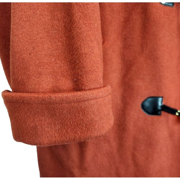 Jessica London Womens Wool Bland Coat Size 30 Orange Hooded Office Academia Fall - Picture 7 of 10